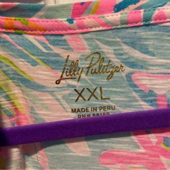 Lilly Pulitzer Etta Scoop Neck Top XXL- NWT in Carnivale Coral - Picture 2 of 7